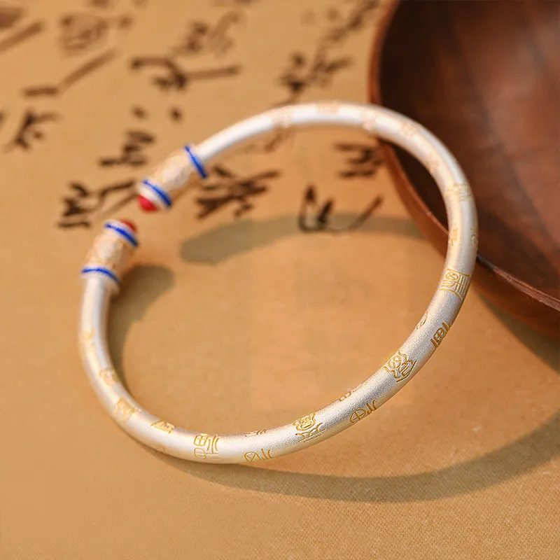 QIDUYINSHI 990 Silver Sterling Silver Bracelets Unisex-1