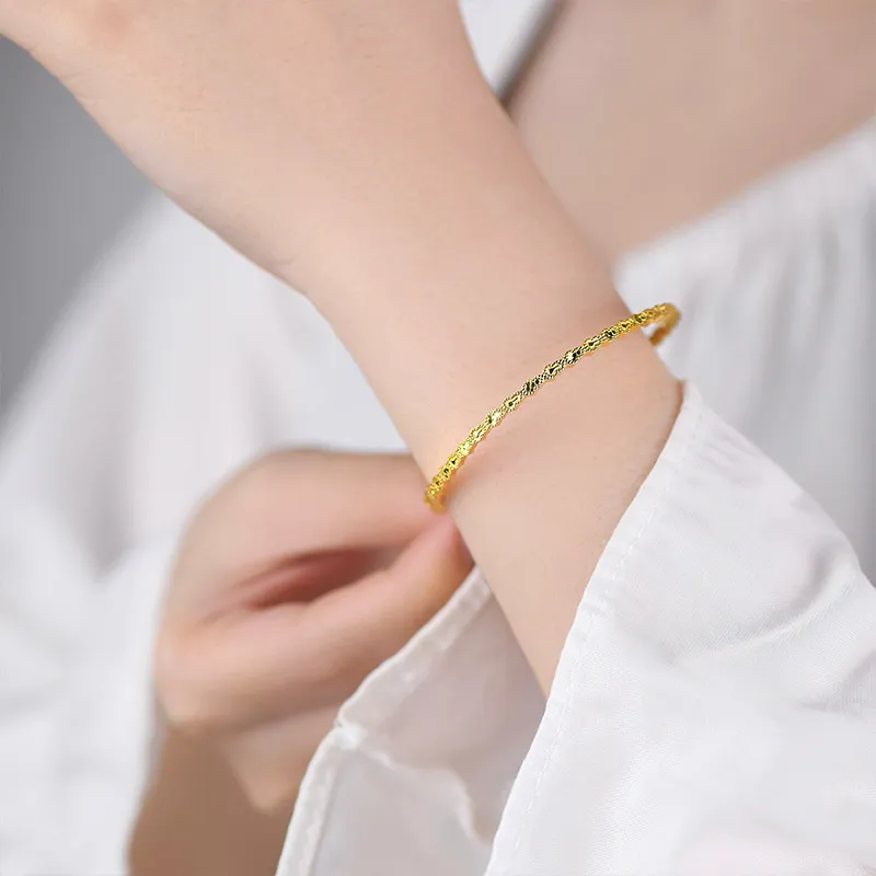 QIDUYINSHI 999 Fine Silver Bangles Unisex-5