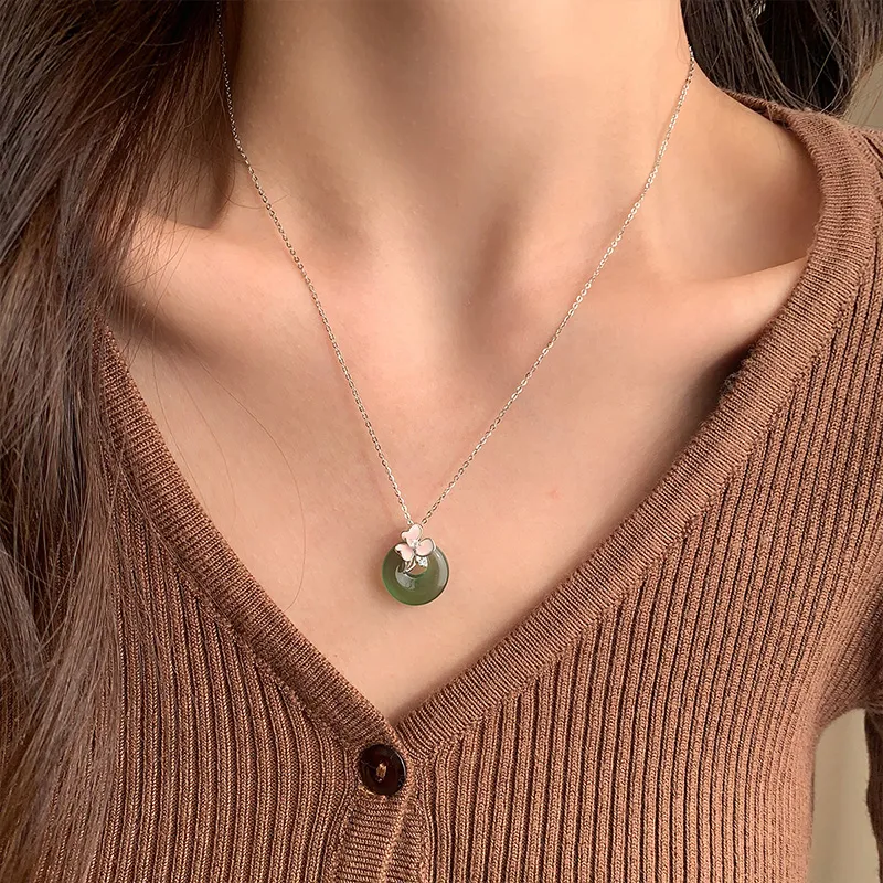 QIDUYINSHI Serpentine Jade Necklaces Women's-5