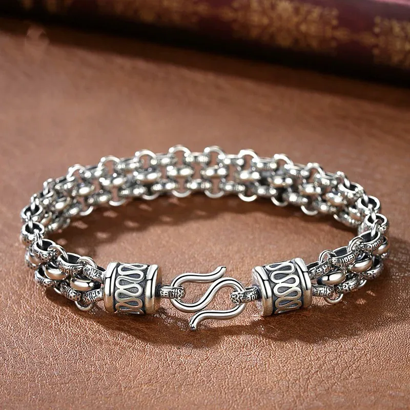 QIDUYINSHI S925 Silver Bracelets Men's-3