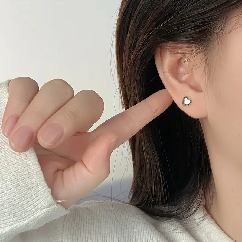 QIDUYINSHI S295 Silver Stud Earrings Unisex-5
