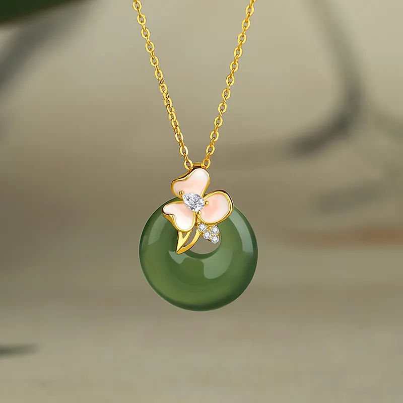 QIDUYINSHI Serpentine Jade Necklaces Women's-4