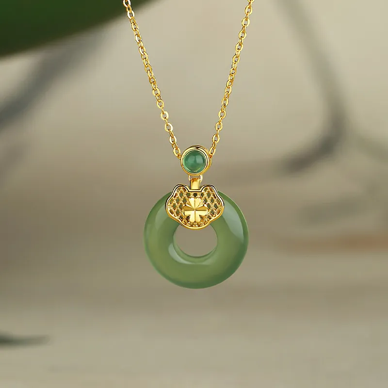 QIDUYINSHI Serpentine Jade Necklaces Women's-4
