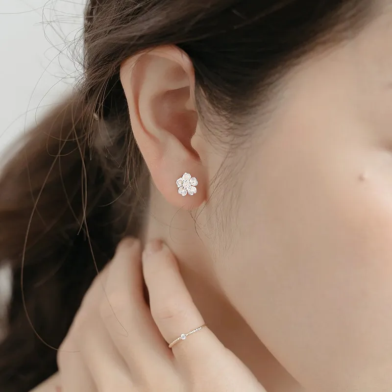 KING TAI FOOK S999 Fine Silver Stud Earrings Women's-1