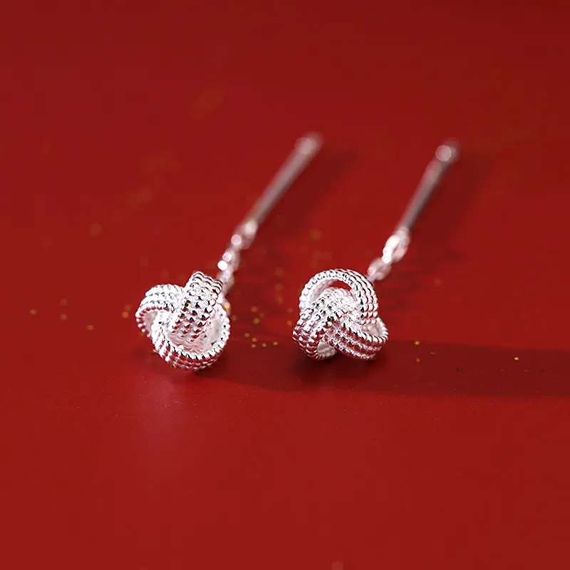 KING TAI FOOK 999 Fine Silver Drop Earrings Women's-4