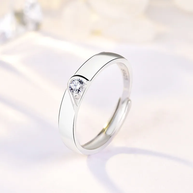 KING TAI FOOK 925 Sterling Silver, Synthetic Cubic Zirconia Rings Unisex-5