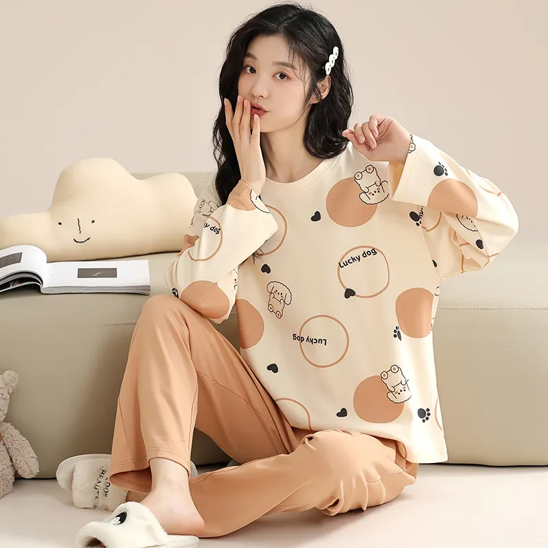 Inside The Orange Pajama Set Women's Apricot-5