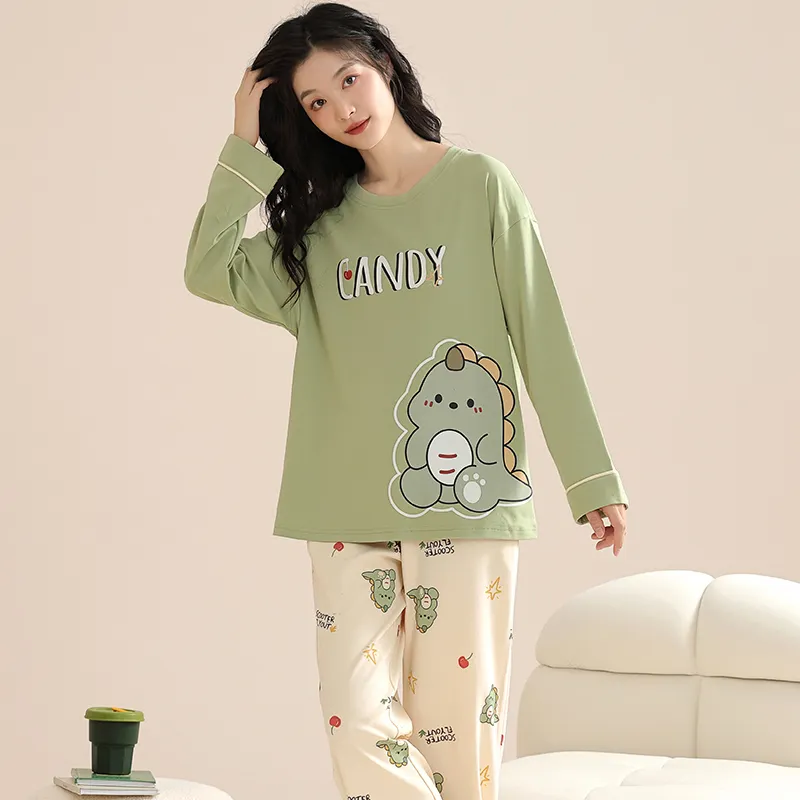 Inside The Orange Pajama Set Women's Green-6