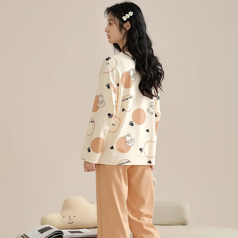 Inside The Orange Pajama Set Women's Apricot-7