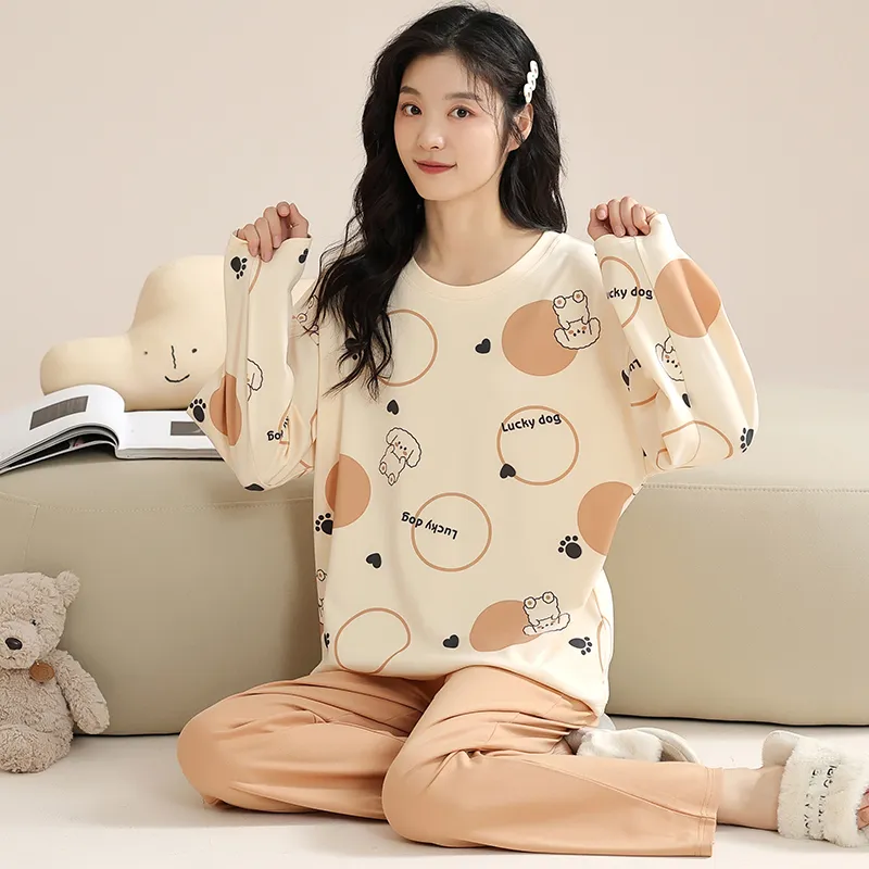 Inside The Orange Pajama Set Women's Apricot-4