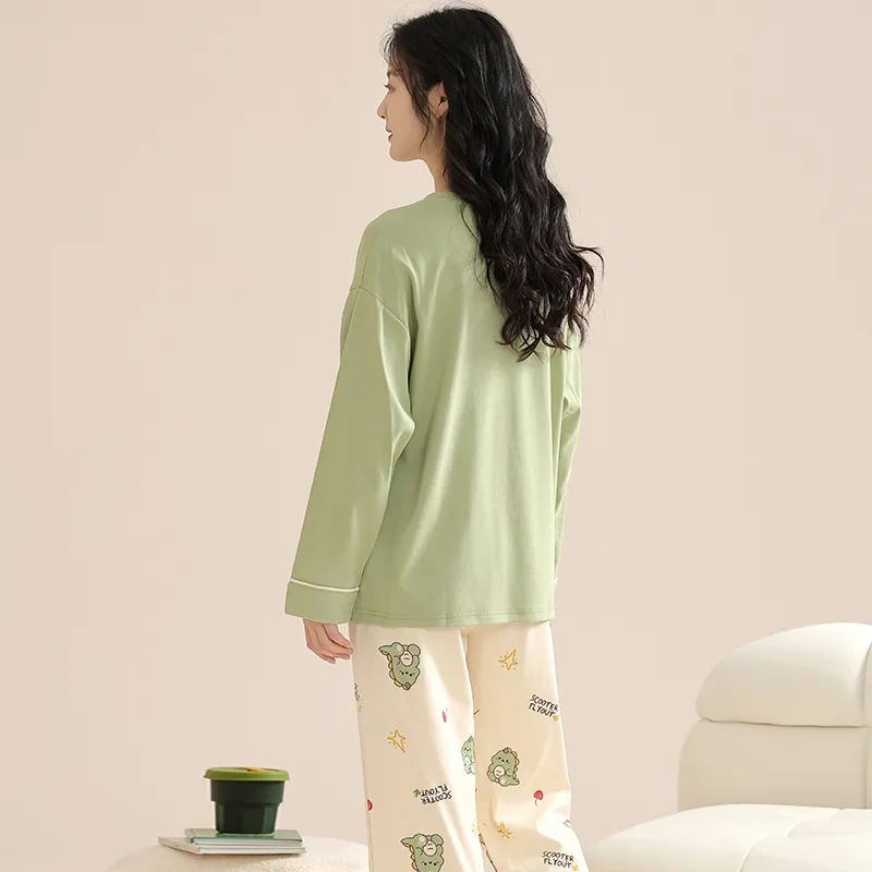 Inside The Orange Pajama Set Women's Green-7