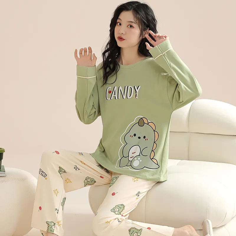 Inside The Orange Pajama Set Women's Green-5