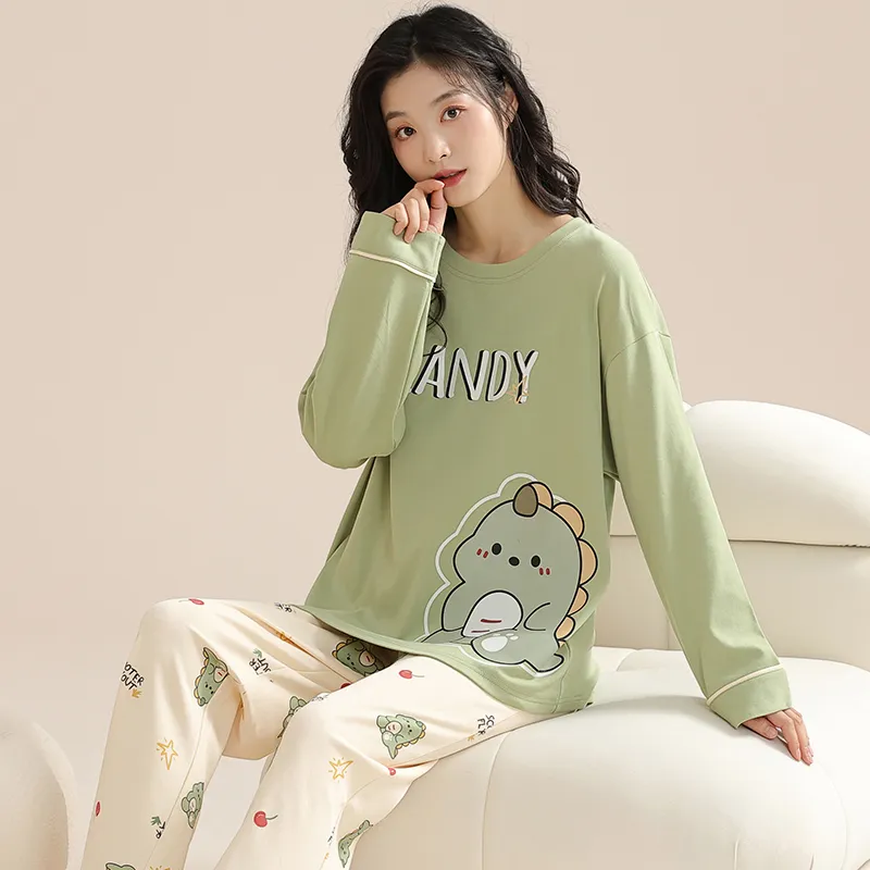 Inside The Orange Pajama Set Women's Green-2