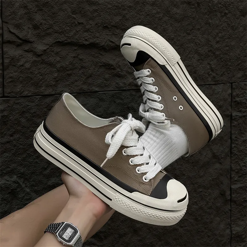 VAEL Slip Resistant, Abrasion Resistant, Breathable, Lightweight Coverage Low Top Canvas Shoes Men's-12