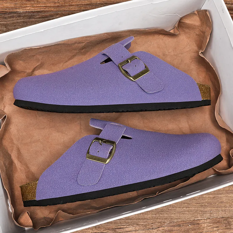 VAEL Rubber Sole Odor Resistant Abrasion Resistant Slip Resistant Antibacterial Closed Toe Slippers Unisex-6
