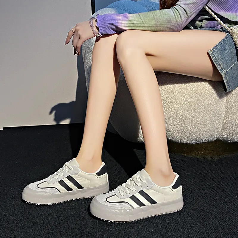 VAEL Skateboard Shoes Women's Low Top Silver-9