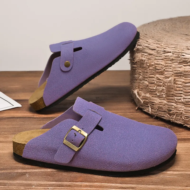 VAEL Rubber Sole Odor Resistant Abrasion Resistant Slip Resistant Antibacterial Closed Toe Slippers Unisex-7
