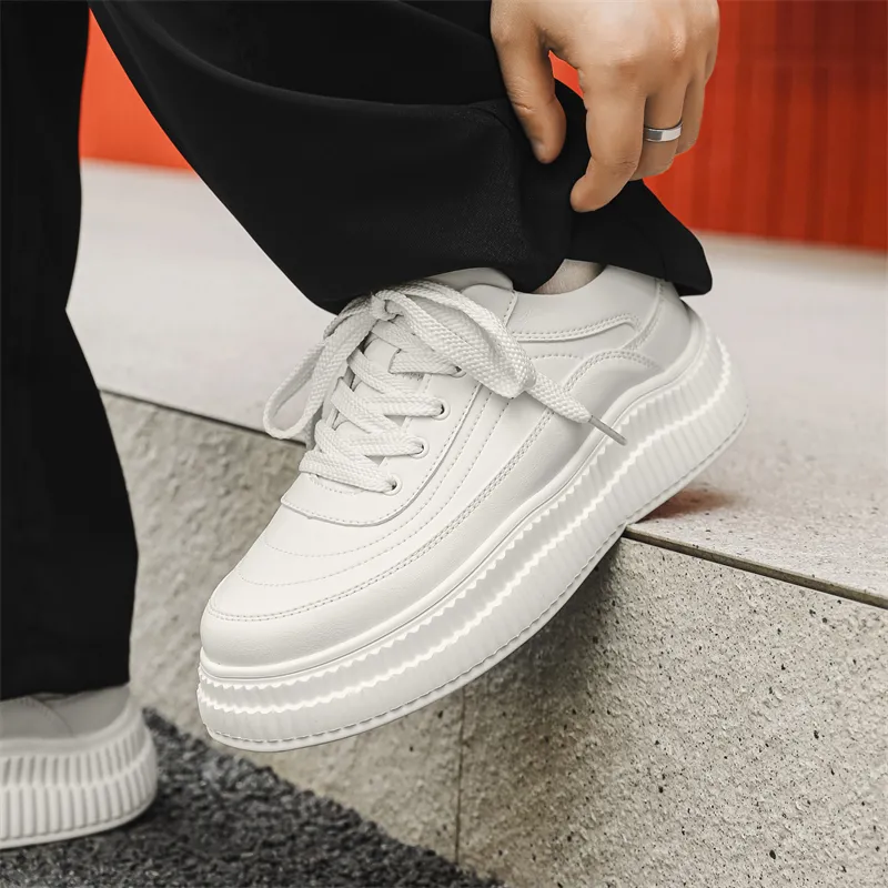 VAEL Coverage Slip Resistant Cushioning Abrasion Resistant Breathable Height Increasing Low Top Skateboard Shoes Men's-1