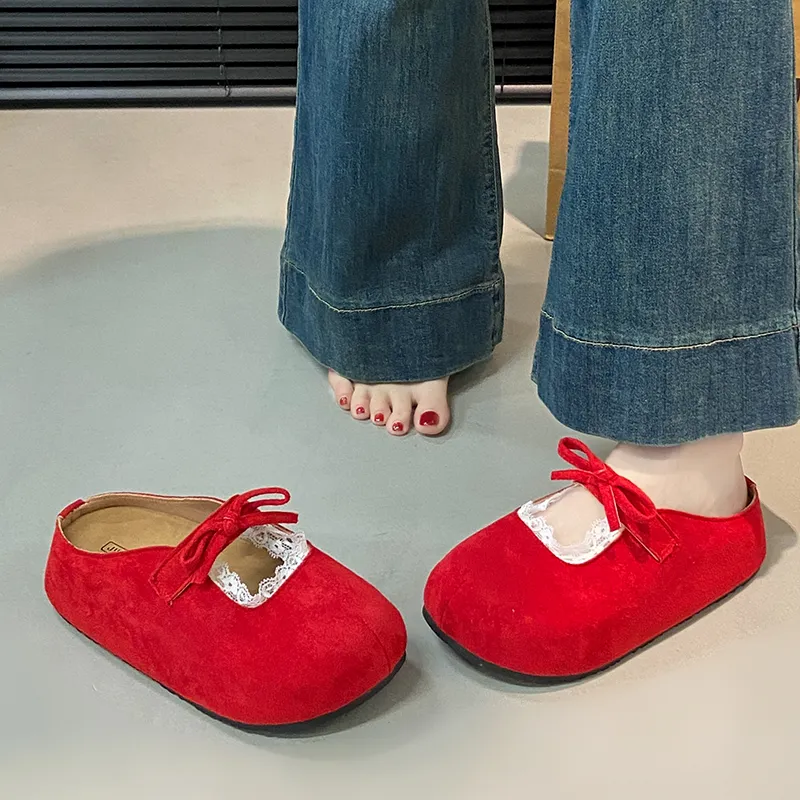 VAEL Rubber Sole Stitching Odor Resistant Abrasion Resistant Slip Resistant Antibacterial Closed Toe Slippers Women's-9
