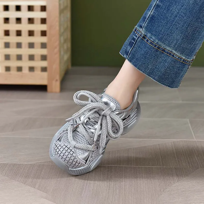 VAEL Cushioned Slip Resistant Abrasion Resistant Low Top Chunky Sneakers Women's-8