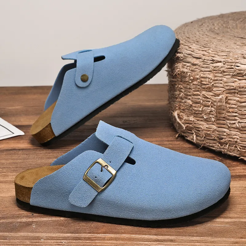VAEL Rubber Sole Odor Resistant Abrasion Resistant Slip Resistant Antibacterial Closed Toe Slippers Unisex-27