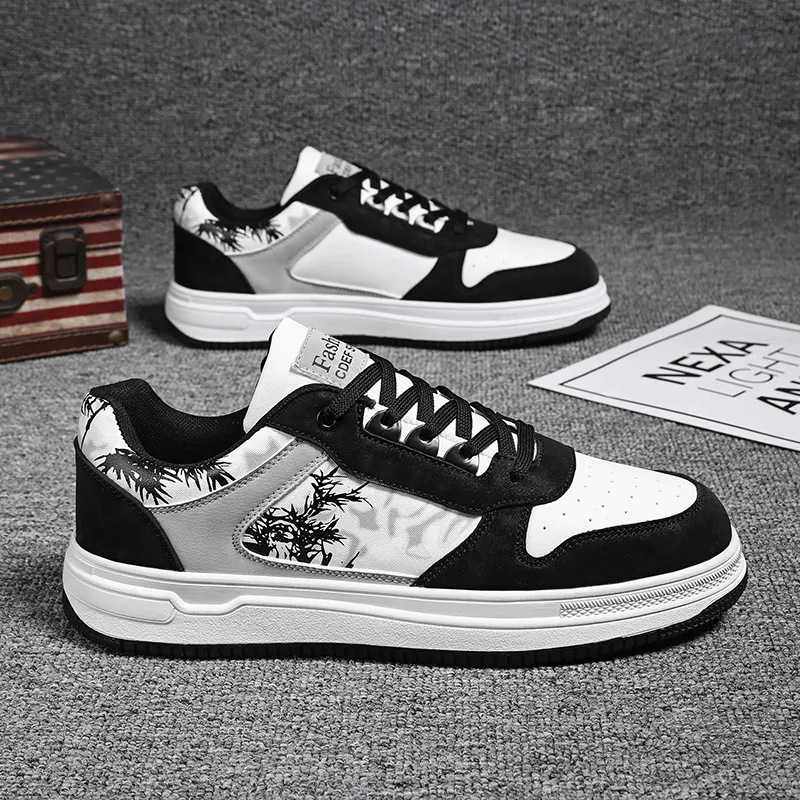 VAEL Ink Wash Landscape Coverage Slip Resistant Cushioning Abrasion Resistant Low Top Skateboard Shoes Men's-1