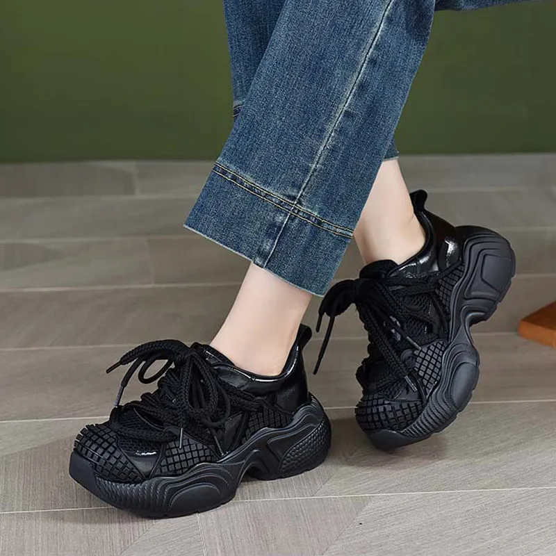 VAEL Cushioned Slip Resistant Abrasion Resistant Low Top Chunky Sneakers Women's-4