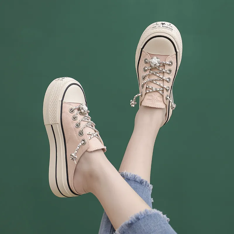VAEL Slip Resistant, Breathable, Lightweight, Height Increasing Low Top Canvas Shoes Women's-18