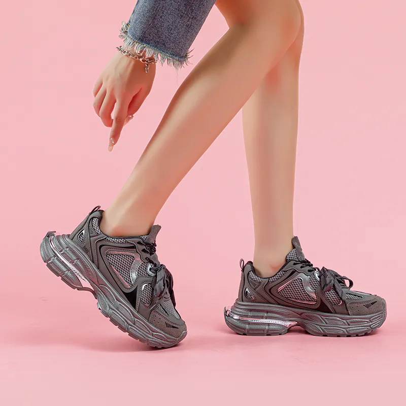 VAEL Anti Slip Wear Resistant Breathable Lightweight Height Increasing Low Top Chunky Sneakers Women's-8