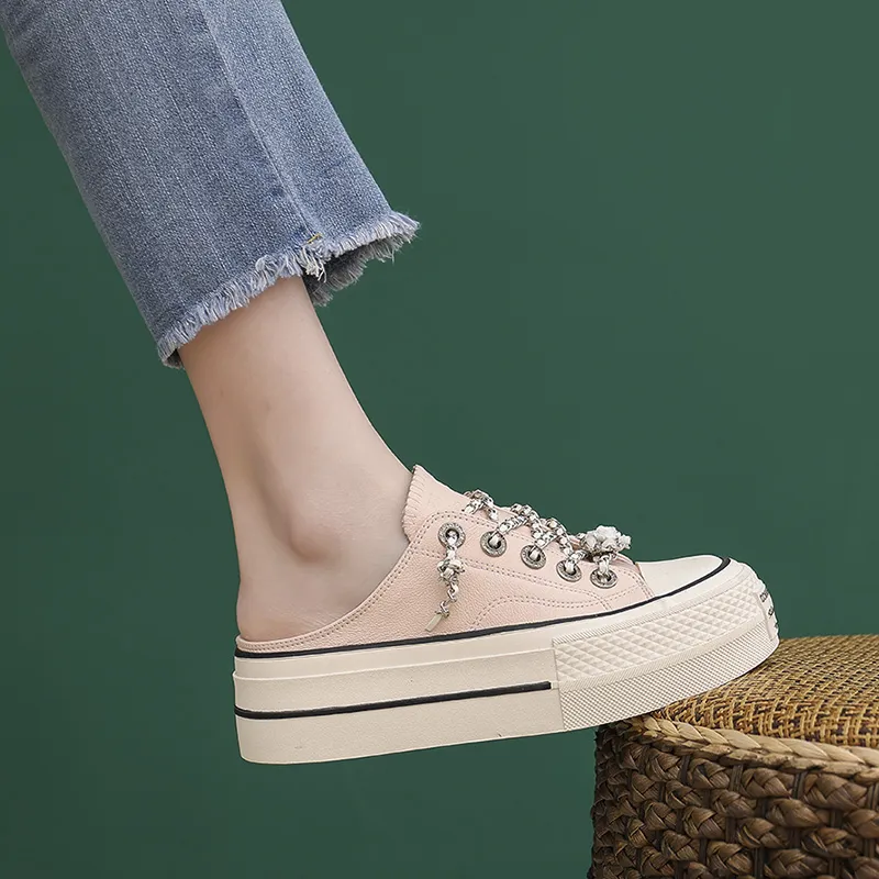 VAEL Slip Resistant, Breathable, Lightweight, Height Increasing Low Top Canvas Shoes Women's-17
