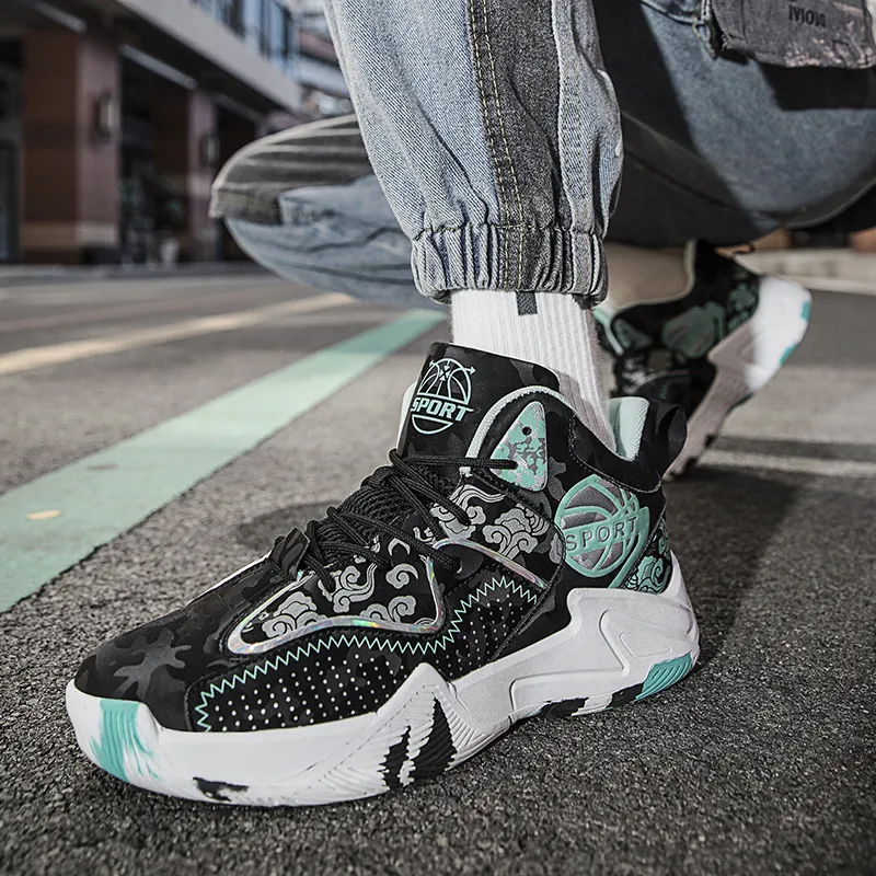 VAEL Cushioned Anti Slip Wear Resistant Waterproof Breathable Moisture Wicking Mid Top Basketball Shoes Men's-13