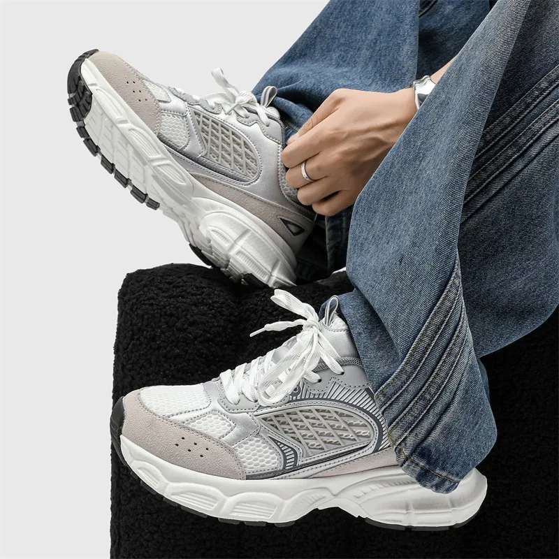 VAEL Cushioned Slip Resistant Breathable Lightweight Height Increasing Low Top Chunky Sneakers Unisex-9