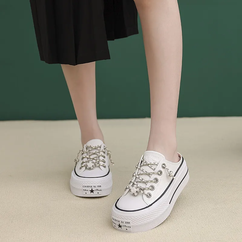 VAEL Slip Resistant, Breathable, Lightweight, Height Increasing Low Top Canvas Shoes Women's-7