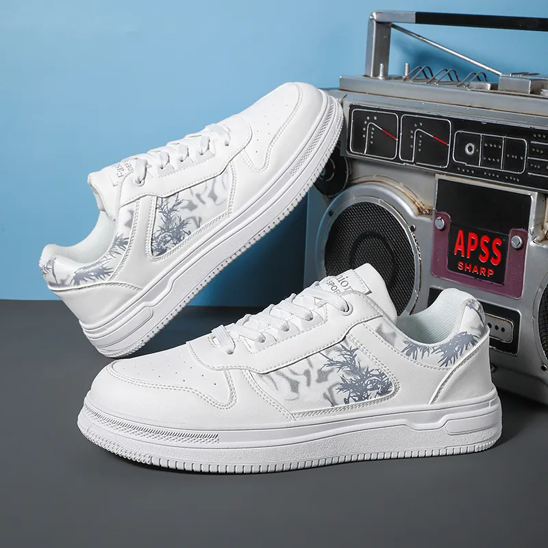 VAEL Ink Wash Landscape Coverage Slip Resistant Cushioning Abrasion Resistant Low Top Skateboard Shoes Men's-8