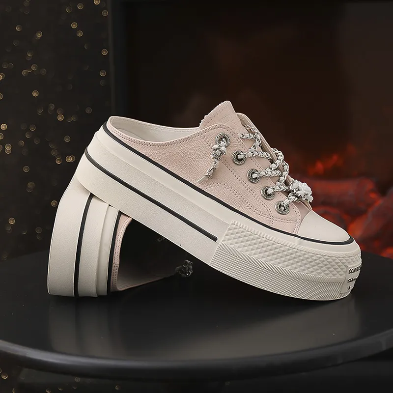 VAEL Slip Resistant, Breathable, Lightweight, Height Increasing Low Top Canvas Shoes Women's-20