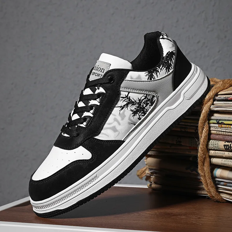 VAEL Ink Wash Landscape Coverage Slip Resistant Cushioning Abrasion Resistant Low Top Skateboard Shoes Men's-2