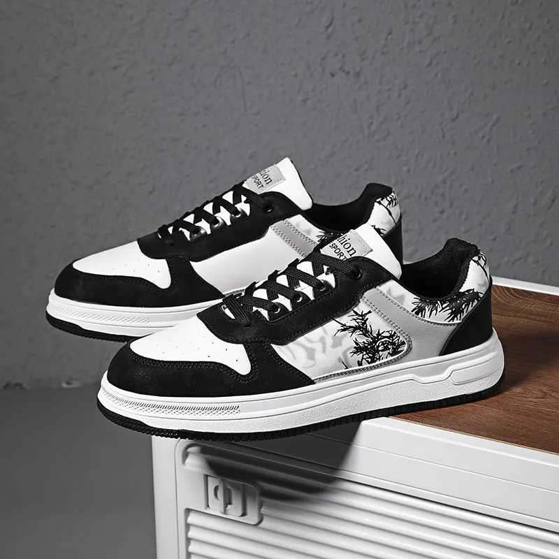 VAEL Ink Wash Landscape Coverage Slip Resistant Cushioning Abrasion Resistant Low Top Skateboard Shoes Men's-3
