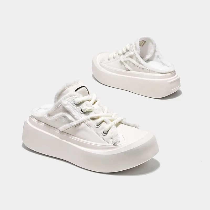 VAEL Rubber Sole Slip Resistant Closed Toe Slippers Women's White-1