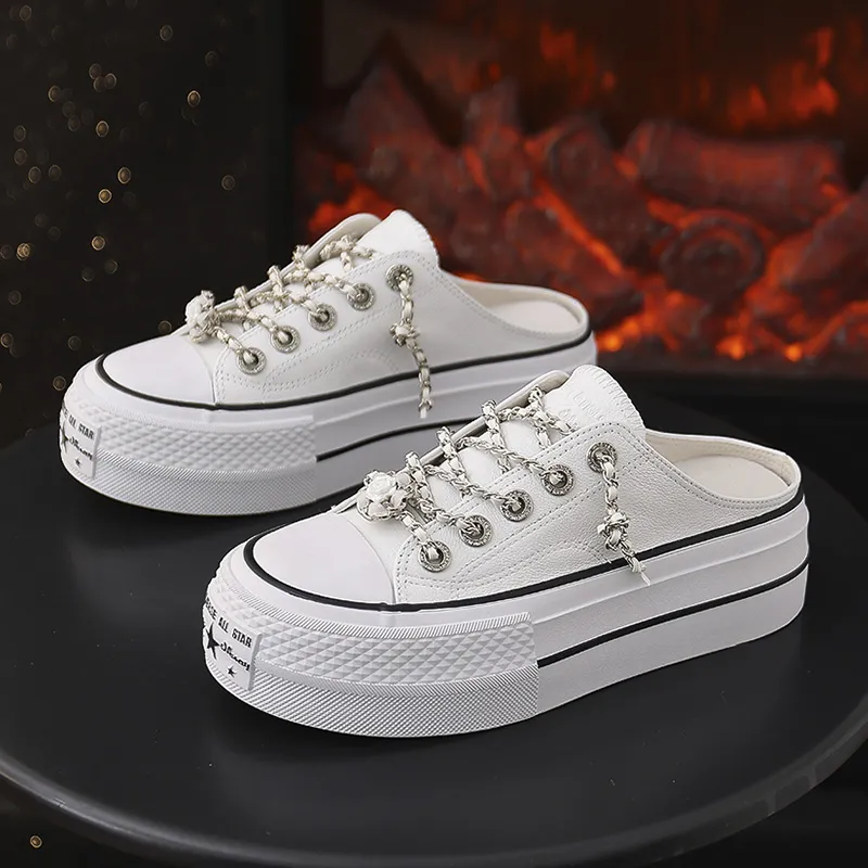 VAEL Slip Resistant, Breathable, Lightweight, Height Increasing Low Top Canvas Shoes Women's-9