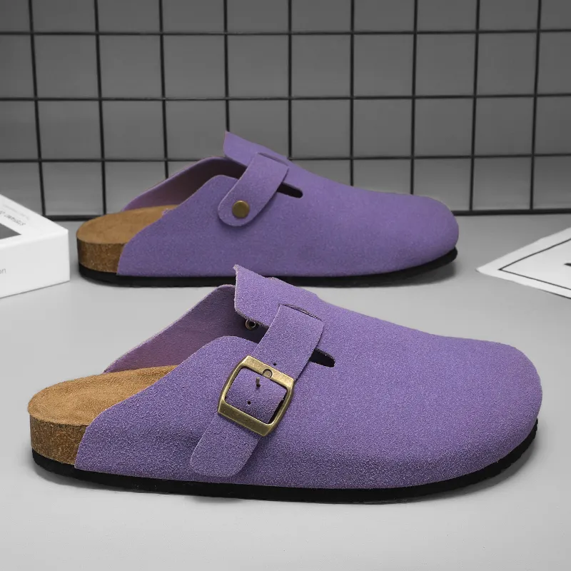 VAEL Rubber Sole Odor Resistant Abrasion Resistant Slip Resistant Antibacterial Closed Toe Slippers Unisex-8