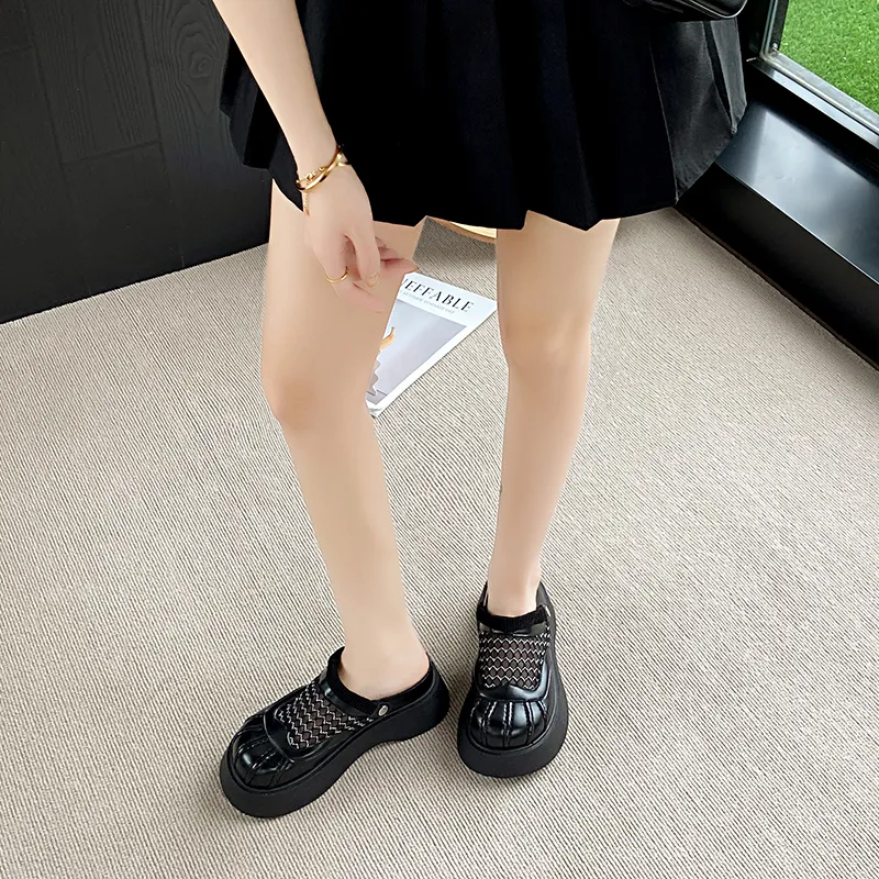 VAEL Rubber Sole Cut Out Quiet Abrasion Resistant Slip Resistant Closed Toe Slippers Women's-3