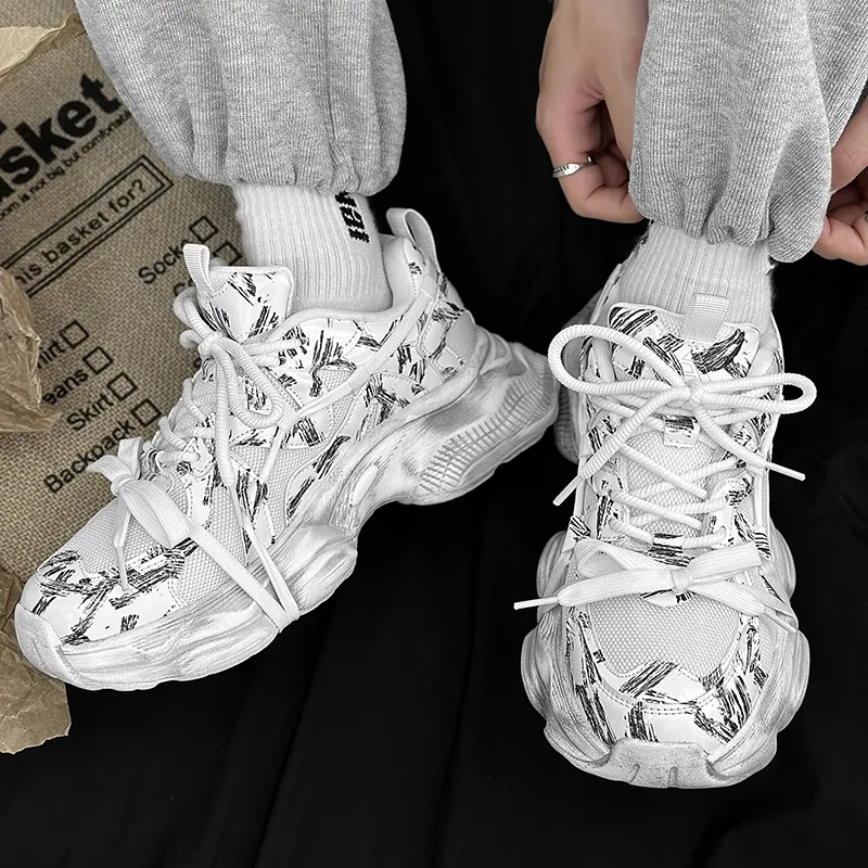 VAEL Cushioning Anti Slip Wear Resistant Breathable Lightweight Height Increasing Low Top Chunky Sneakers Unisex-10