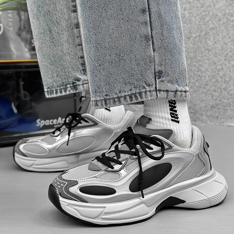 VAEL Non slip Lightweight Low Top Chunky Sneakers Unisex White-2