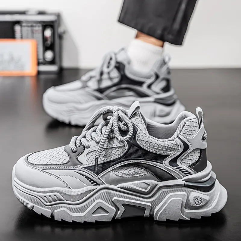 VAEL Cushioning, Slip Resistant, Abrasion Resistant, Breathable Coverage Low Top Chunky Sneakers Men's-4