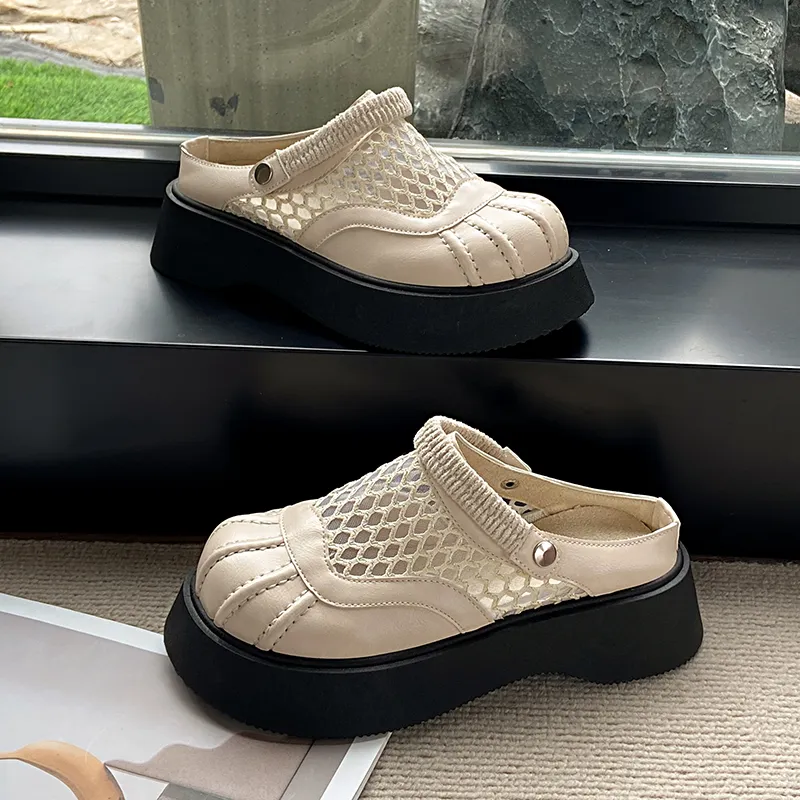 VAEL Rubber Sole Cut Out Quiet Abrasion Resistant Slip Resistant Closed Toe Slippers Women's-9