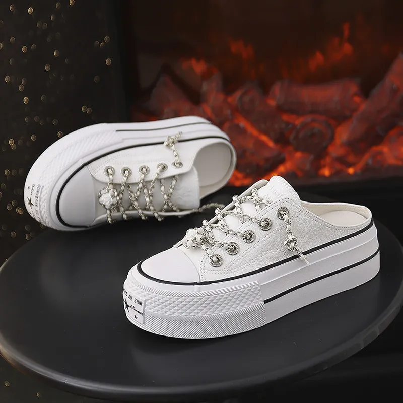 VAEL Slip Resistant, Breathable, Lightweight, Height Increasing Low Top Canvas Shoes Women's-8
