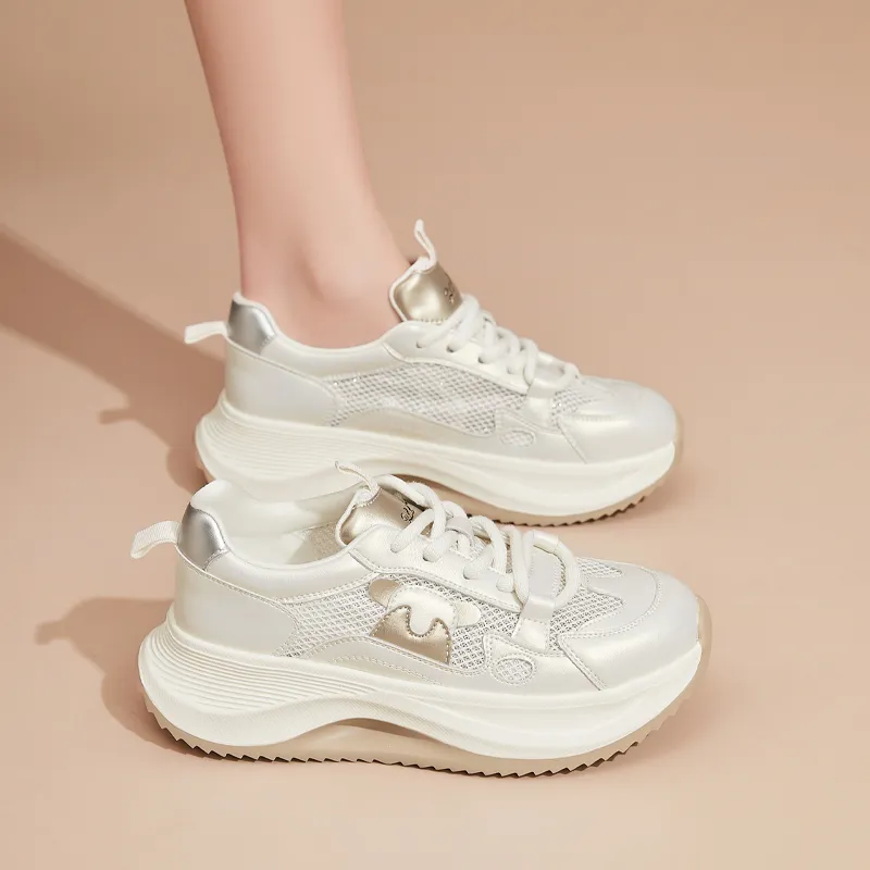 VAEL Cushioning, Slip Resistant, Abrasion Resistant, Breathable Coverage Low Top Chunky Sneakers Women's-7