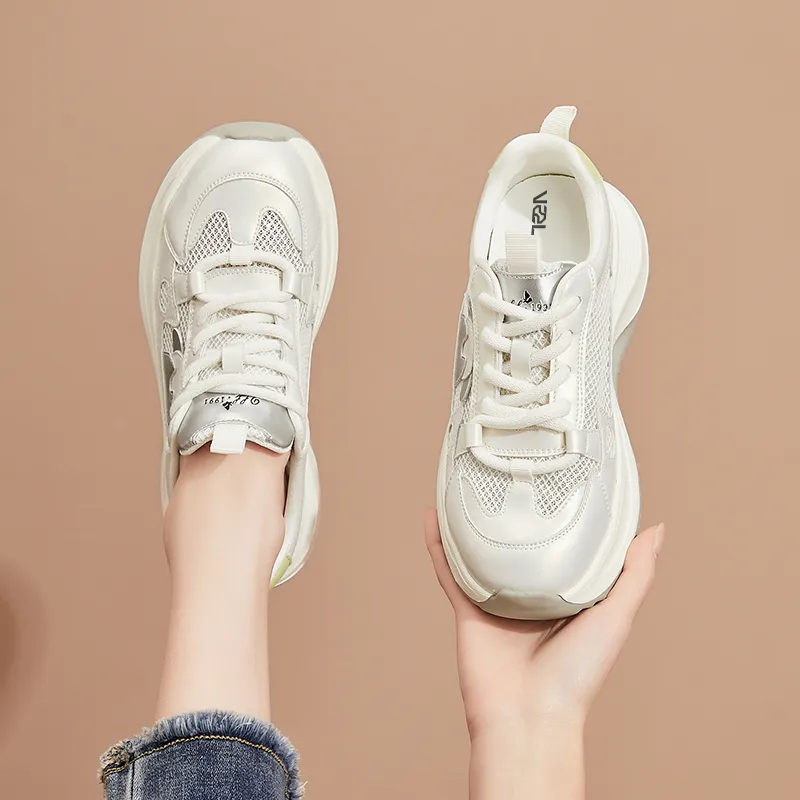 VAEL Cushioning, Slip Resistant, Abrasion Resistant, Breathable Coverage Low Top Chunky Sneakers Women's-5