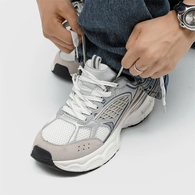 VAEL Cushioned Slip Resistant Breathable Lightweight Height Increasing Low Top Chunky Sneakers Unisex-8