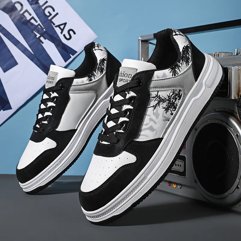 VAEL Ink Wash Landscape Coverage Slip Resistant Cushioning Abrasion Resistant Low Top Skateboard Shoes Men's-4